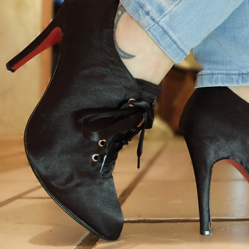Satin heels